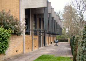 View towards the door of the Bernard Sunley building